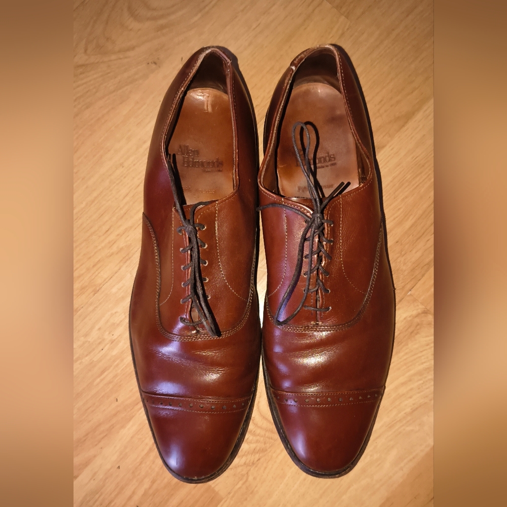 Allen Edmonds Brown Leather Fifth Avenue Oxford Cap Toe Dress Shoes Men's 12D